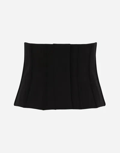 Dolce & Gabbana Technical Jersey Corset Belt In Black