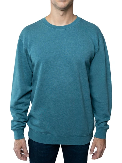Shop Lazer Mens Fleece Crewneck Sweatshirt In Blue