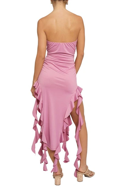 Shop Know One Cares Strappless Ruffle Dress In Rosette