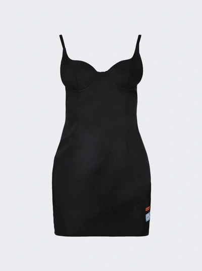 Shop Heron Preston Ex-ray Nylon Corset Dress In Black