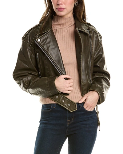 Shop Beulah Moto Jacket In Green