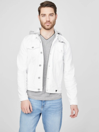 Shop Guess Factory Morrison Denim Jacket In White