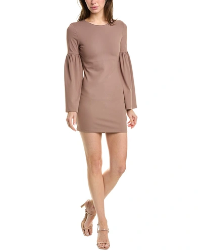 Shop Susana Monaco Bell Sleeve Mini Dress In Brown