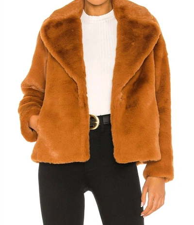 Shop Soia & Kyo Emanuela Faux Fur Coat In Camel In Brown