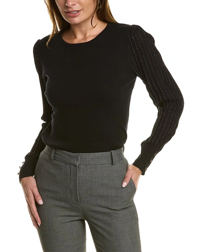 Shop Nanette Lepore Rib Sleeve Sweater In Black