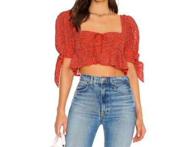 Shop For Love & Lemons Leila Top In Red