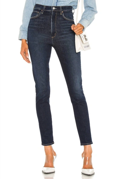 Shop Agolde Pinch Waist Skinny Jean In Ovation In Multi