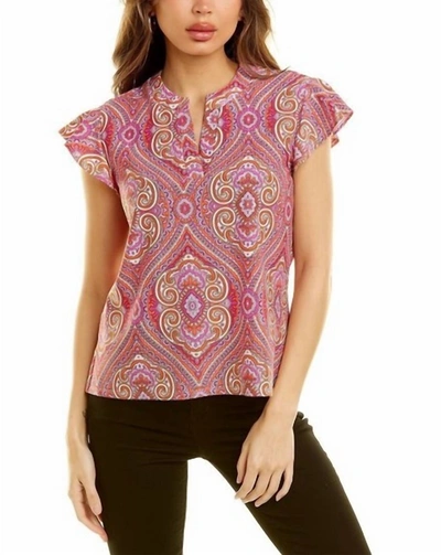 Jude Connally Dani Top In Paisley Medallion Hot Pink In Multi