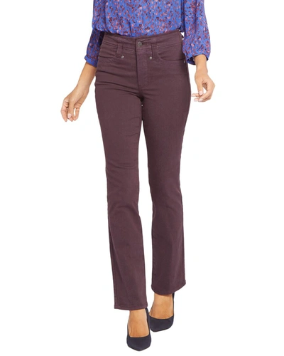Shop Nydj Marilyn High-rise Eggplant Straight Jean In Red