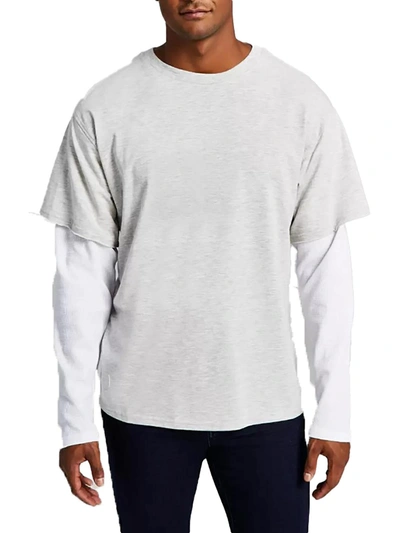 Shop And Now This Mens Layered Oversized T-shirt In Grey
