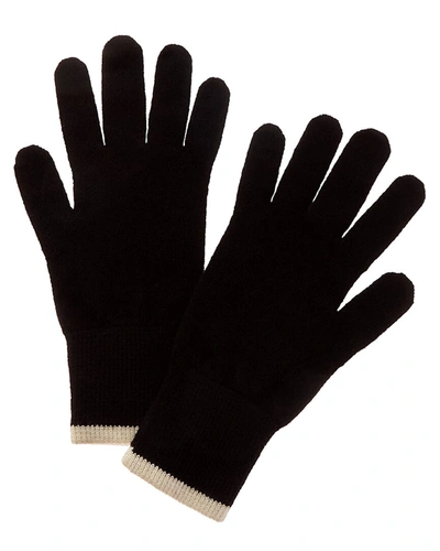 Shop Scott & Scott London Tipped Cashmere Gloves In Black