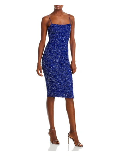 Shop Retroféte Prim Womens Sequined Midi Cocktail And Party Dress In Blue
