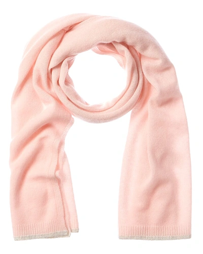 Shop Scott & Scott London Blanket Stitch Cashmere Scarf In Pink