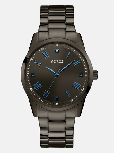 Guess Factory Black And Blue Diamond Analog Watch In Multi