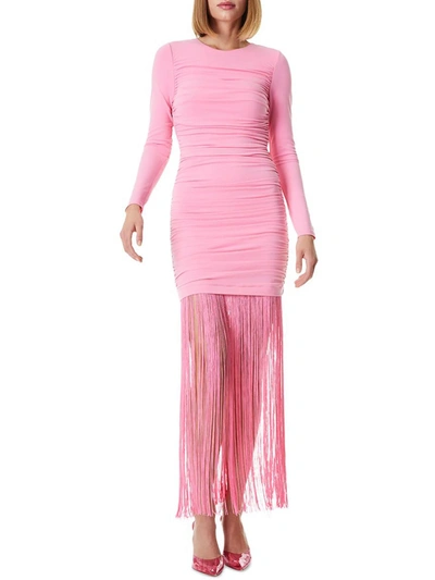 Shop Alice And Olivia Katherina Womens Tassel Fitted Sheath Dress In Pink