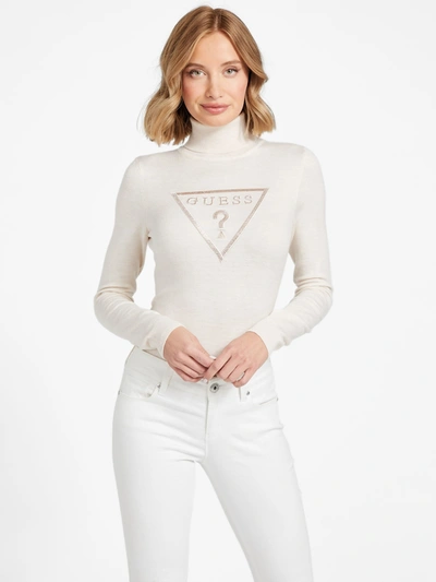 Shop Guess Factory Herika Turtleneck Sweater In White