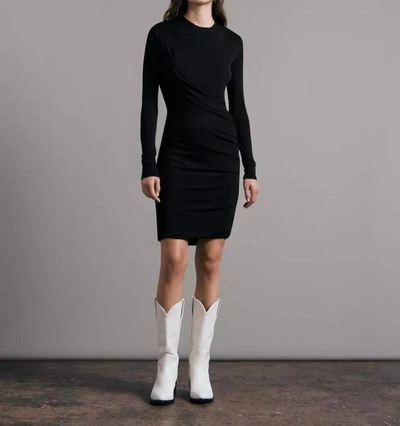 Shop Rag & Bone Holly Drape Mini Dress In Black