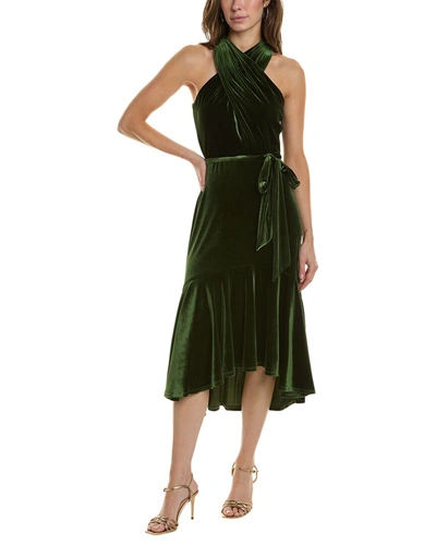 Shop Taylor Velvet Dress In Green