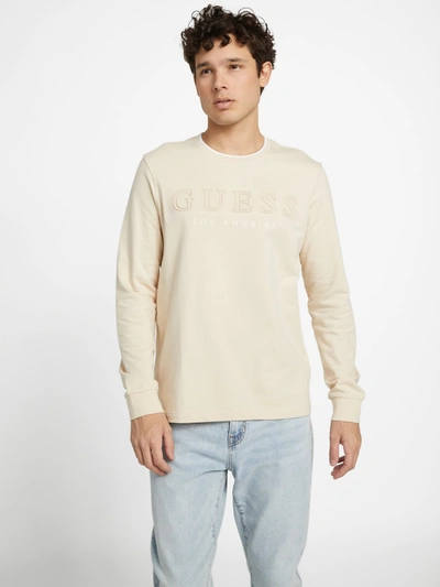 Shop Guess Factory Kalico Logo Long-sleeve Tee In Brown