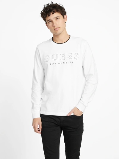 Shop Guess Factory Kalico Logo Long-sleeve Tee In White