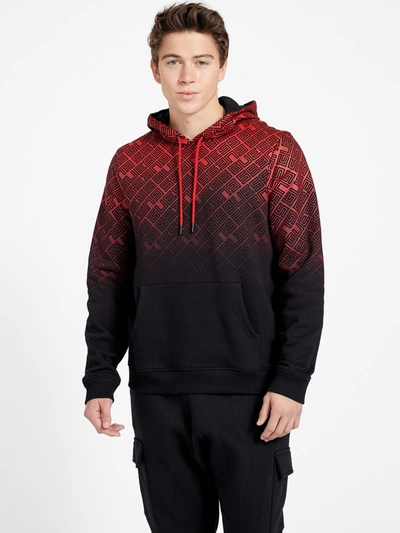 Shop Guess Factory Eco Gael Ombre Hoodie In Red