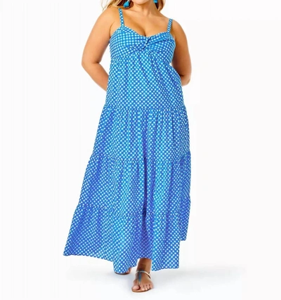 Shop Lilly Pulitzer Shylee Cotton Maxi Dress In Boca Blue Double Checking In Multi