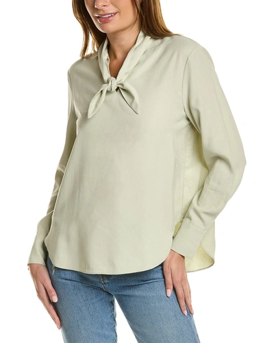 Shop Reveriee Bow Neck Blouse In Green