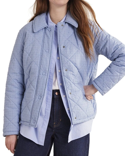 Shop Boden Broderie Quilted Jacket In Blue