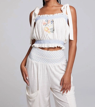 Shop Chaser Lirhetta Floral Bouquet Embroidery Crop Top In White