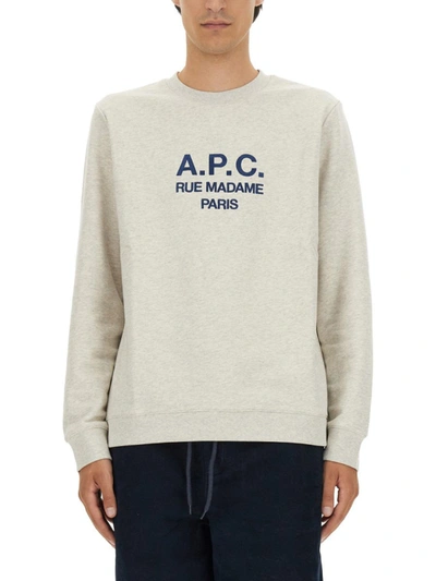 Shop Apc A.p.c. Rufus Sweatshirt In Powder