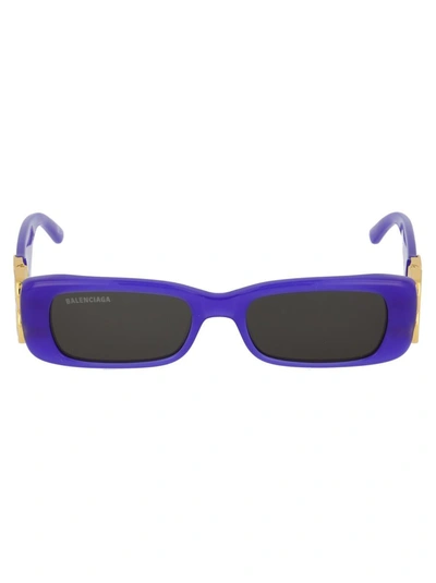 Shop Balenciaga Sunglasses In 004 Violet Gold Grey