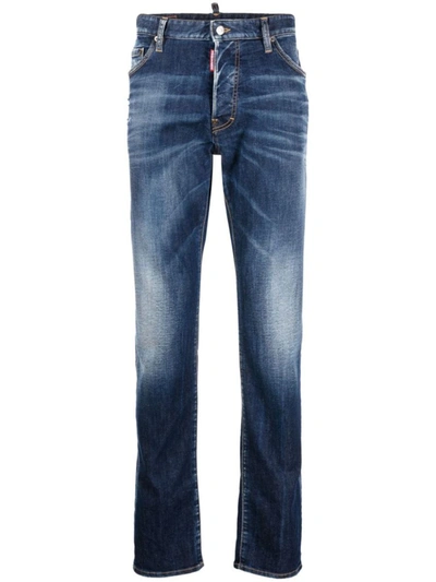 Shop Dsquared2 Cool Guy Distressed Skinny Jeans In Navy Blue