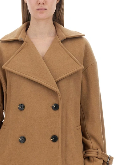 Shop Michael Michael Kors Wool Blend Trench Coat In Brown
