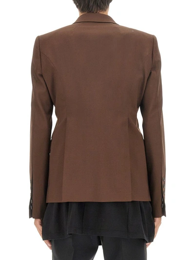 Rick Owens Peak-lapels Single-breasted Blazer In Brown