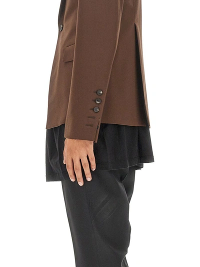 Rick Owens Peak-lapels Single-breasted Blazer In Brown
