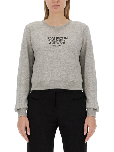 Shop Tom Ford Sweatshirt With Logo In Grey