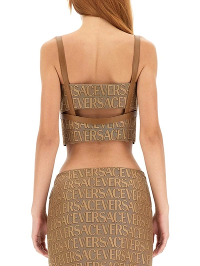 Shop Versace Top A Bust. In Brown