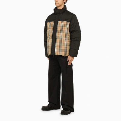 Shop Burberry Bomber Jacket With Vintage Check Motif In Beige