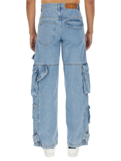 Shop Gcds Cargo Jeans In Denim