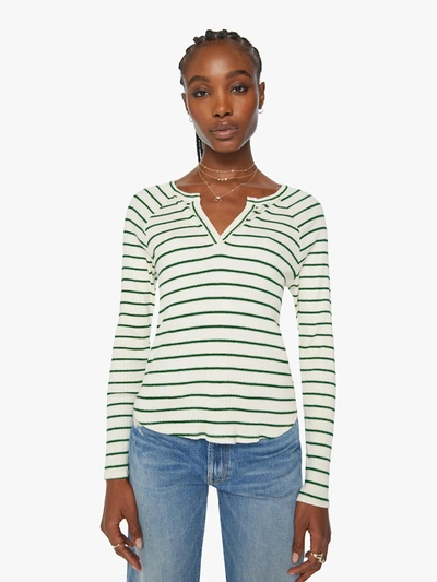 Shop Mother The Split Varsity Long Sleeve High Road Stripe T-shirt (also In M, L) In Green