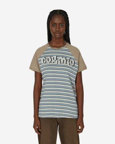 Shop Cormio Boah Raglan Striped T-shirt Blue / Sand In Multicolor