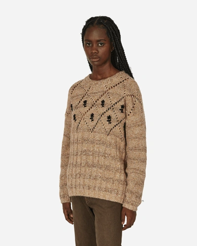 Cormio Oversize Knitwear Crew Neck Diamond Pattern In Beige