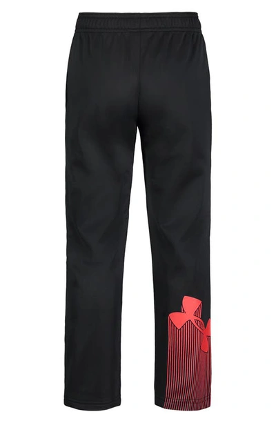 Shop Under Armour Kids' Logo Tapered Sweatpants In Black/ Red