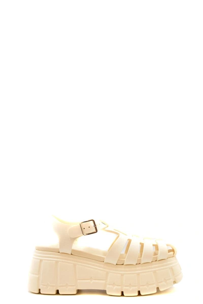 Shop Miu Miu Sandal In Ivory