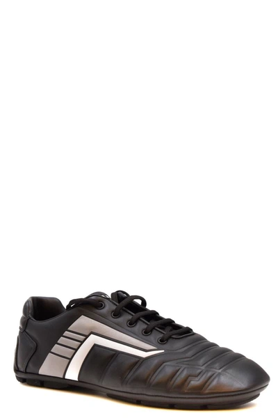 Prada Stylish Sneakers With Metallic Accents And Rubber Sole In Black
