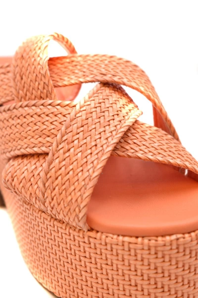 Shop Themoirè Sandals In Albicocca