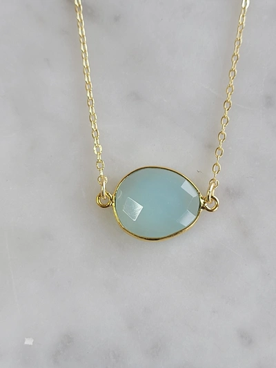 Shop A Blonde And Her Bag Mrs. Parker Necklace In Chalcedony In Silver