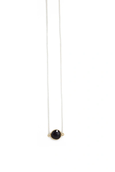 Shop A Blonde And Her Bag Jewelry Mrs. Parker Simple Chain Necklace In Black Onyx