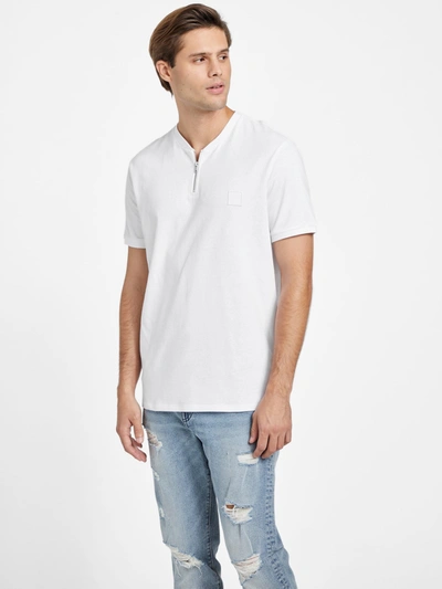 Shop Guess Factory Elliot Henley Tee In White