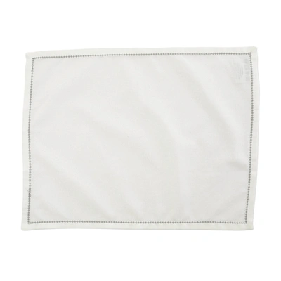 Shop Vietri Cotone Linens Ivory Placemats With Light Gray Stitching - Set Of 4